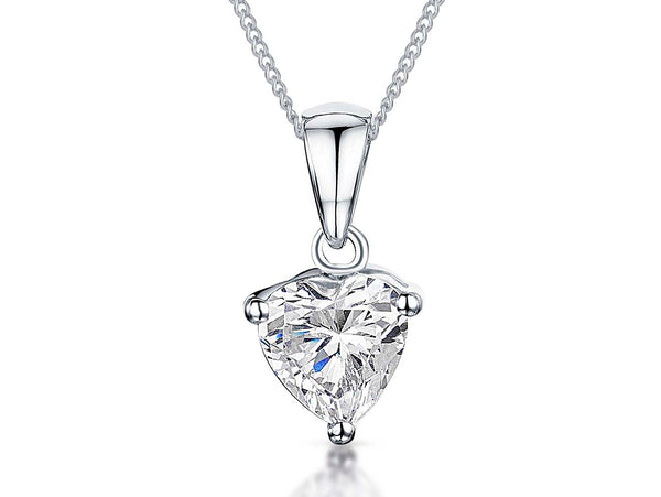 Sterling Silver Heart Pendant With Cubic Zirconia - JOOLS By Jenny Brown
