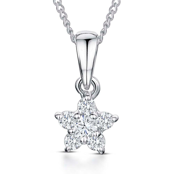 Sterling Silver Small Star Pendant With Cubic Zirconia- JOOLS by Jenny Brown