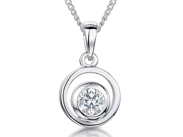 Sterling Silver Small Circle Drop Pendant - JOOLS By Jenny Brown