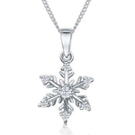 Load image into Gallery viewer, Sterling Silver & Cubic Zirconia Small Snowflake Necklace - JOOLS By Jenny Brown