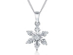 Load image into Gallery viewer, Sterling Silver & Cubic Zirconia Small Snowflake Necklace - JOOLS By Jenny Brown