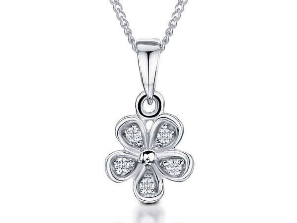 Sterling Silver Small Flower Necklace - JOOLS By Jenny Brown