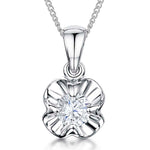 Load image into Gallery viewer, Sterling Silver Small Crinkled Petal Pendant