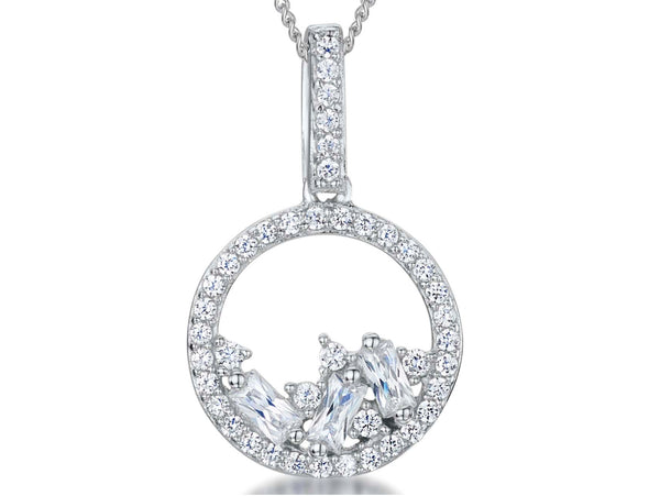 Sterling Silver Scattered Cubic Zirconia Pendant - JOOLS By Jenny Brown
