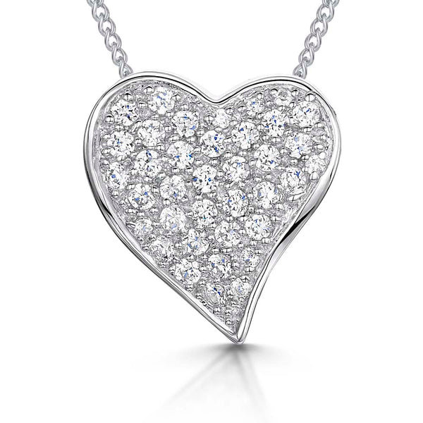 Sterling Silver Fixed Chain Heart Pendant - JOOLS By Jenny Brown