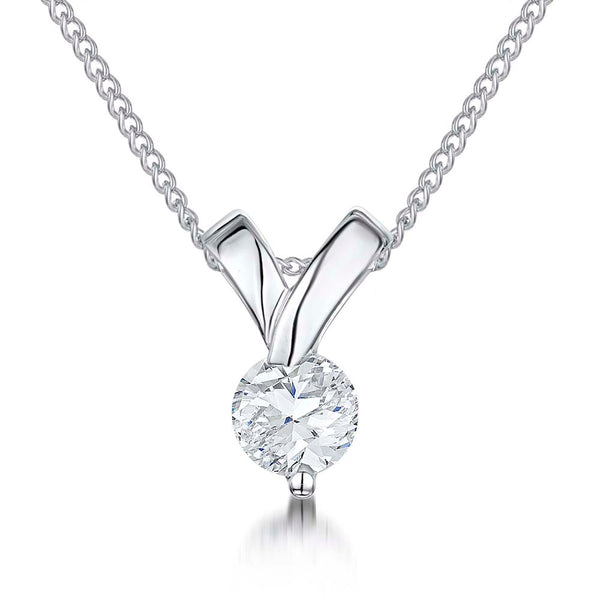Sterling Silver Kiss Bale Solitaire Pendant - JOOLS By Jenny Brown