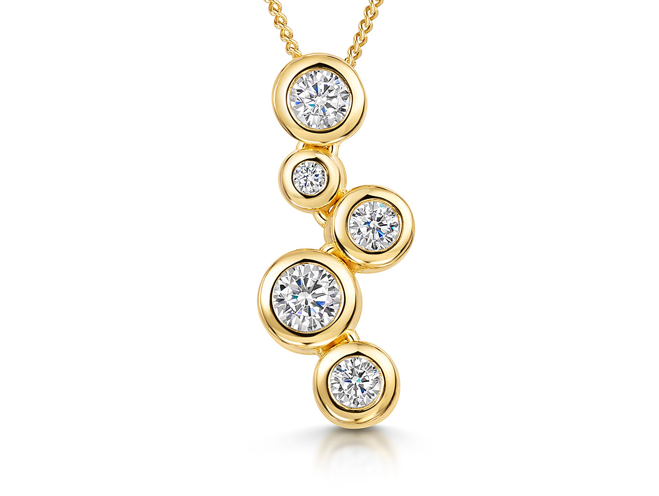 Yellow Gold Bubble Cubic Zirconia Drop Pendant JOOLS By Jenny Brown