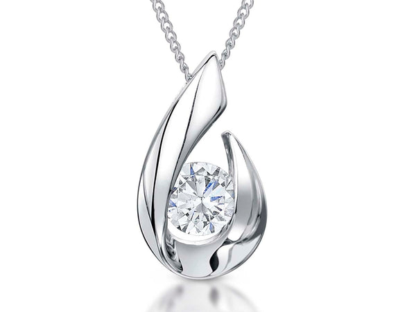 Sterling Silver Open Pear Drop Shape Pendant - JOOLS By Jenny Brown