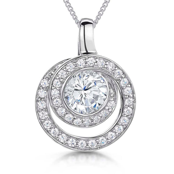 Sterling Silver Swirled Circle Pendant