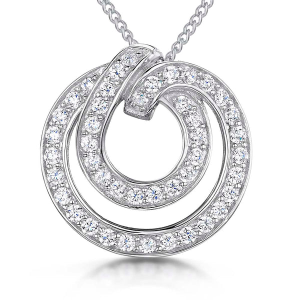 Sterling Silver Double Swirl Circle Pendant - JOOLS By Jenny Brown