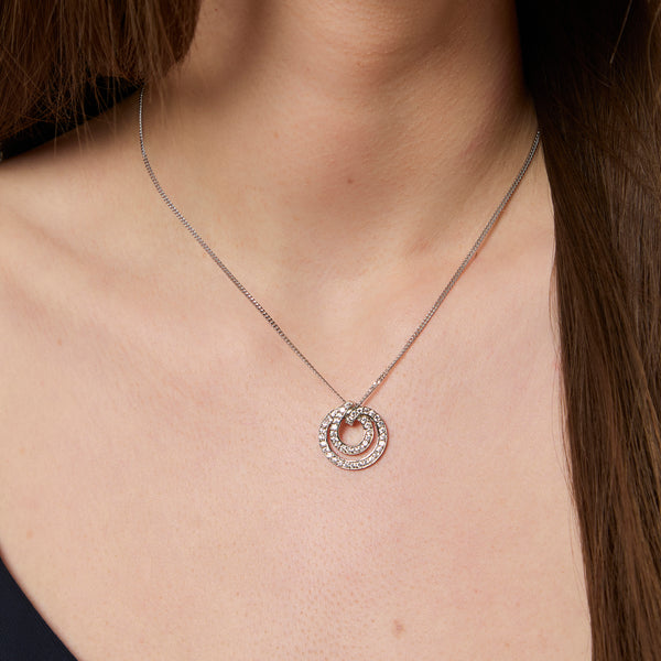 Sterling Silver Double Swirl Circle Pendant-JOOLS by Jenny Brown