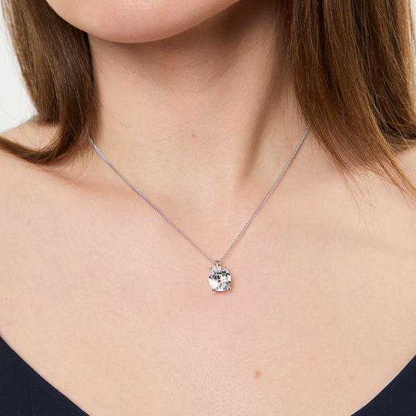 Sterling Silver Large Oval Cubic Zirconia Pendant-JOOLS by Jenny Brown