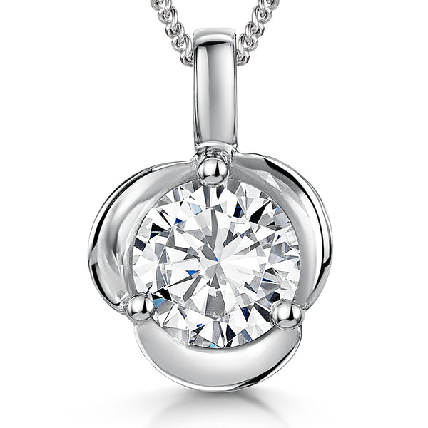 Sterling Silver 3 Petal Flower Pendant - JOOLS By Jenny Brown
