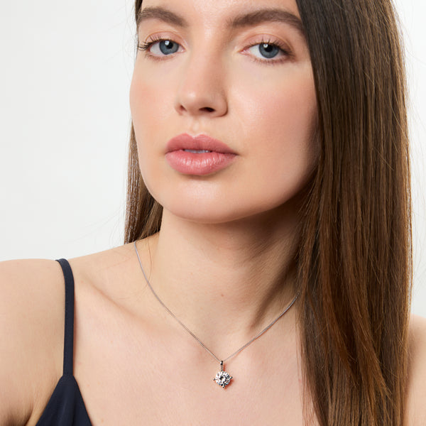 Sterling Silver 4 Carat Solitaire Pendant-JOOLS by Jenny Brown