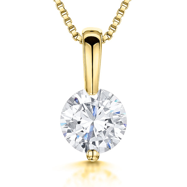 Yellow Gold 2 Carat Solitaire Pendant-JOOLS by Jenny Brown