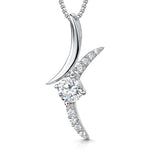 Load image into Gallery viewer, Sterling Silver & Cubic Zirconia 'Brackets' Pendant