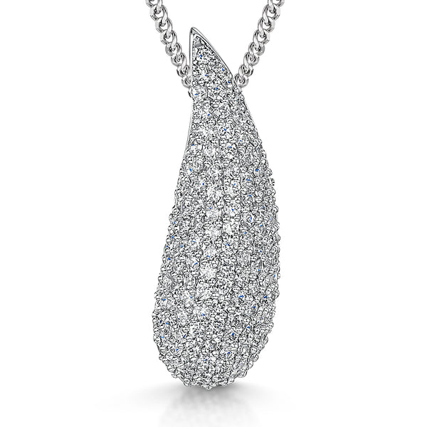 Sterling Silver Bubbly Teardrop Pendant With Pave Cubic Zirconias - JOOLS By Jenny Brown