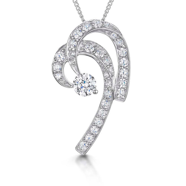 Sterling Silver Double Curl Pendant - JOOLS By Jenny Brown