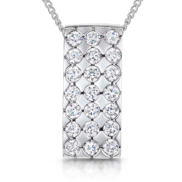 Sterling Silver Multi Stone Rectangular Pendant - JOOLS By Jenny Brown