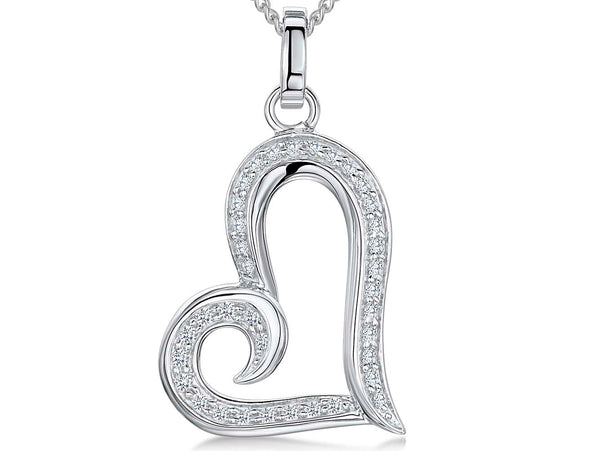 Sterling Silver Heart With Twist Pendant - JOOLS By Jenny Brown