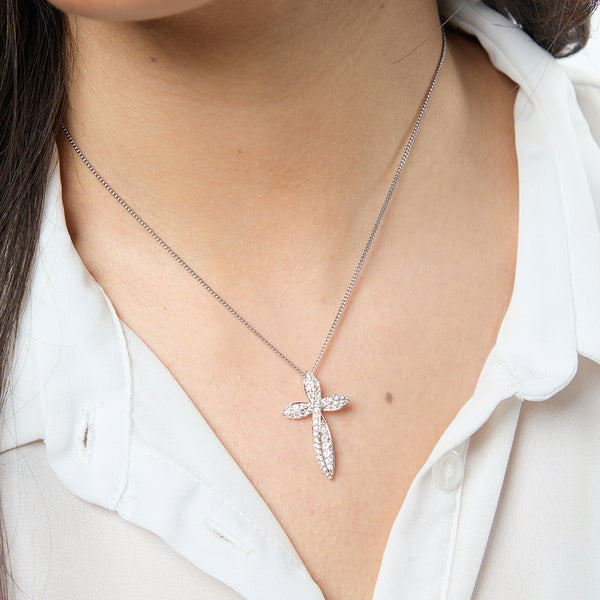 Sterling Silver Twisted Cross Pendant-JOOLS by Jenny Brown