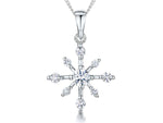 Load image into Gallery viewer, Sterling Silver Spiky Cubic Zirconia Snowflake Pendant - JOOLS By Jenny Brown