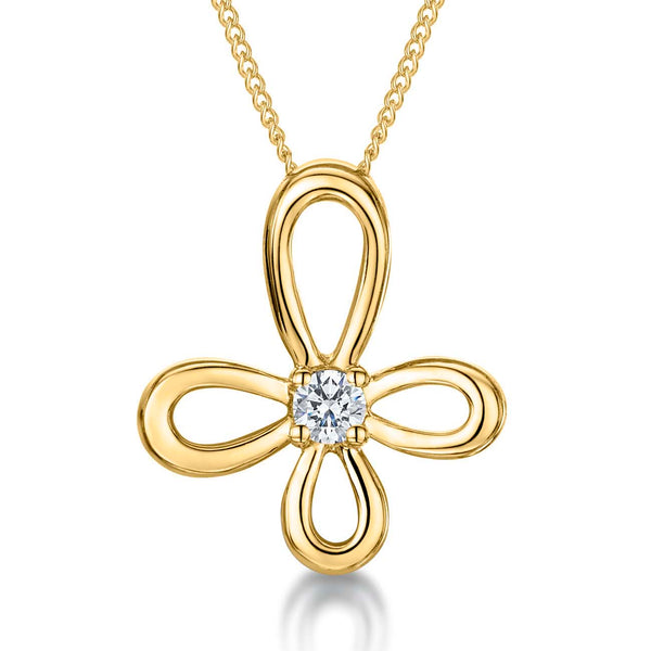 Gold vermeil necklace with a bow-shape-on a yelow gold cahin-JOOLS by Jenny Brown