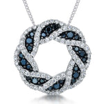 Load image into Gallery viewer, Sterling Silver Pave Set Woven Garland Pendant