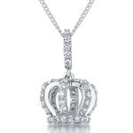 Load image into Gallery viewer, Sterling Silver Crown Pendant With Pave Cubic Zirconias