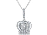 Load image into Gallery viewer, Sterling Silver Crown Pendant With Pave Cubic Zirconias