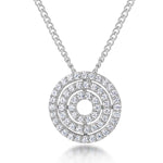 Load image into Gallery viewer, Sterling Silver Pave Set Circle Disc Pendant