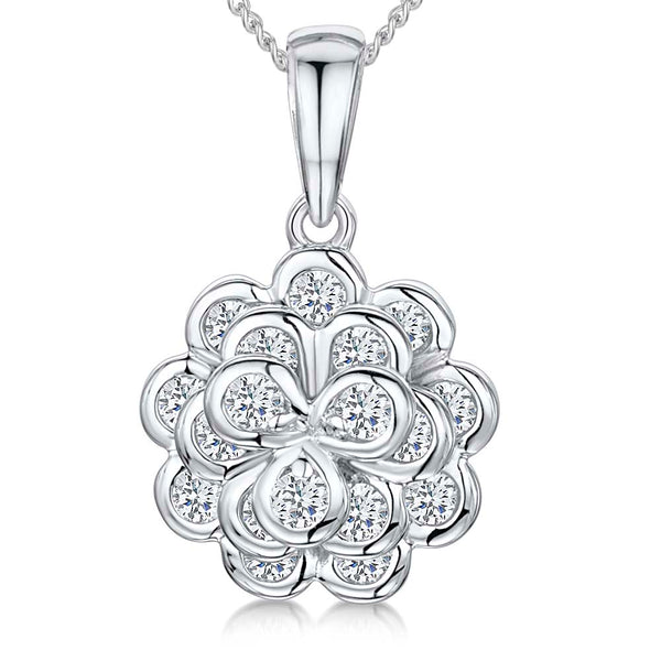 Sterling Silver Layered Flower Petal Pendant-JOOLS by Jenny Brown