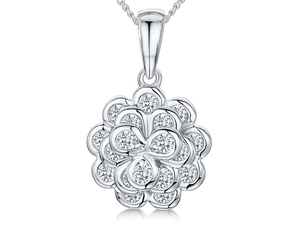 Sterling Silver Layered Flower Petal Pendant-JOOLS by Jenny Brown