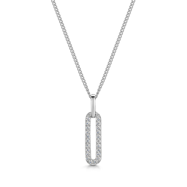 Sterling Silver Paperlink Drop Pendant