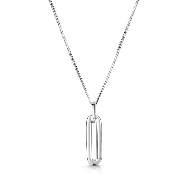 Sterling Silver Plain Paperlink Drop Pendant-JOOLS by Jenny Brown