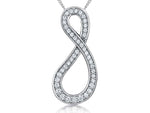 Load image into Gallery viewer, Sterling Silver Offset Infinity Bow Pendant