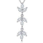 Load image into Gallery viewer, Sterling Silver Cubic Zirconia Set Marquise Petal Pendant
