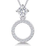 Load image into Gallery viewer, Sterling Silver Open Circle Pendant With Solitaire Bale