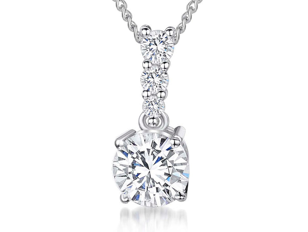 Sterling Silver Solitaire Stone Set Bale Pendant - JOOLS By Jenny Brown