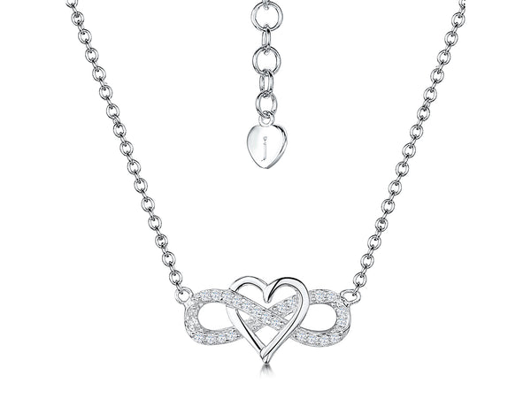 Sterling Silver Infinity Heart Necklace-JOOLS by Jenny Brown