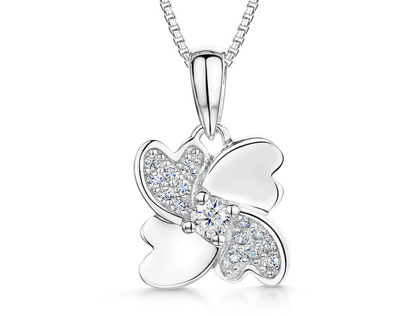 Sterling Silver Interwoven Hearts Pendant - JOOLS By Jenny Brown