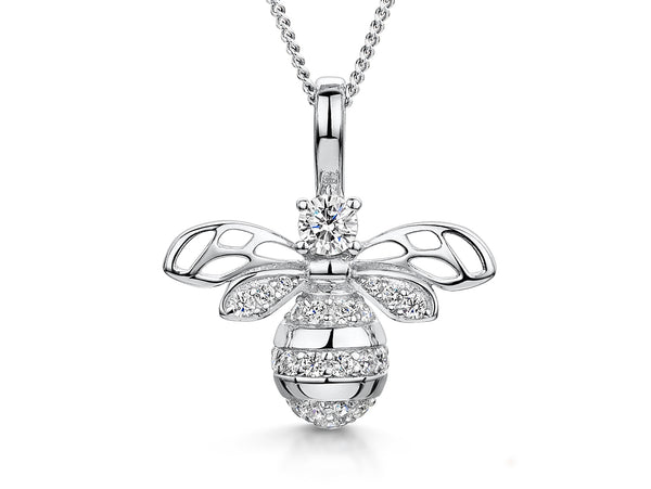 Sterling Silver Large Bumble Bee Necklace-JOOLS by Jenny Brown