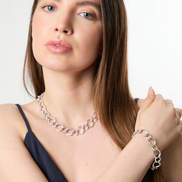 Sterling Silver Full Two Link Necklace - JOOLS By Jenny Brown