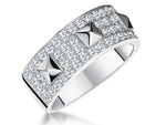 Load image into Gallery viewer, A sterling silver ring with pave set cubic zirconia stones, featuring a polished finish -JOOLS by Jenny Brown