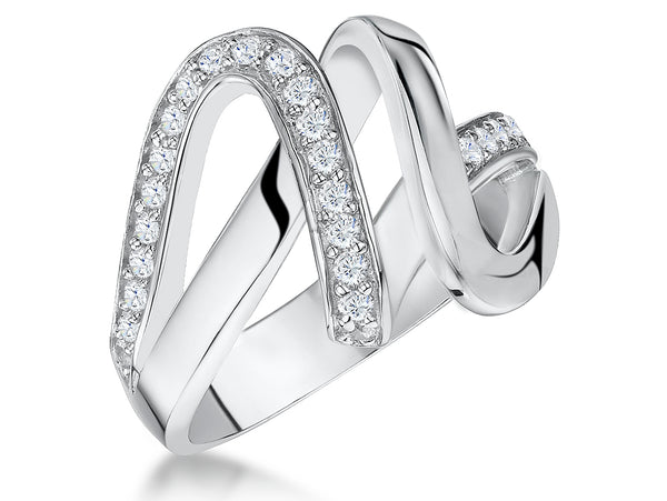 Sterling Silver Double Twist Ring-JOOLS by Jenny Brown