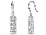 Load image into Gallery viewer, Sterling Silver Rectangular Drop Earrings