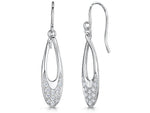 Load image into Gallery viewer, Sterling Silver Open Oval Drop Earrings