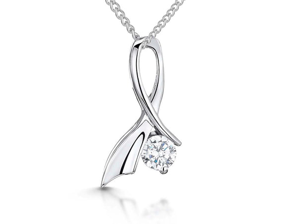 Sterling Silver Pendant Set With Cross Over Cubic Zirconia Stone - JOOLS By Jenny Brown