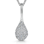 Load image into Gallery viewer, Sterling Silver Pave Cubic Zirconia Elongated Teardrop Pendant