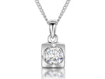 Load image into Gallery viewer, Sterling Silver Cubic Zirconia Cube Pendant